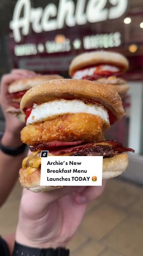 ARCHIE’S LAUNCH NEW BREAKFAST MENU TODAY 🍔 Archie’s has launched a new breakfast menu including breakfast muffins, chocolate pancakes, and mini hash browns! 🤤 #fyp #manchester #foodtiktok #foryou