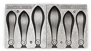 Dimatteo Sinker Mold with 3 Cavities and 16, 20, 30-Ounce Fishing Sinkers and Weights, Alloy Steel, Single-piece, Rigid Mold