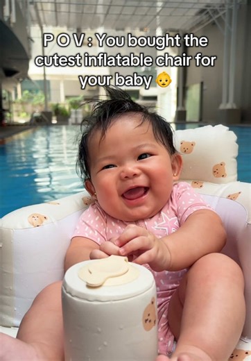 Must have this summer mga mommies - . sobrang nag enjoy si baby habang nasa pool siya, big thanks sa nahanap ko na inflatable chair dito sa tiktok . #pov #baby #inflatable #fyp #babychair