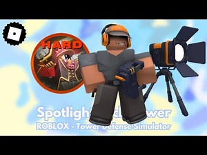 How to get the SPOTLIGHT TECH TOWER & BEAT HARD MODE OF EVENT in Tower Defense Simulator - ROBLOX