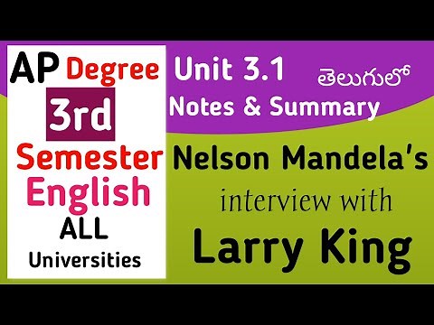 Nelson Mandela's Interview Summary Notes I AP new Degree Semester 3 English
