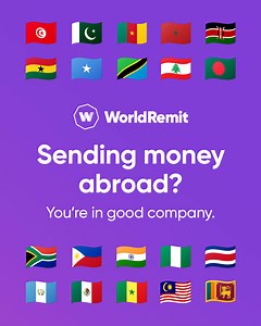 Support the ones you love with easy, convenient money transfers. 💜 | WorldRemit