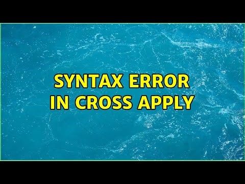 syntax error in CROSS APPLY