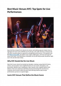 Best Music Venues NYC Top Spots for Live Performances - SlideServe