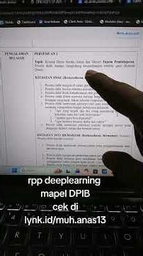 RPP Deep Learning Subject DPIB Phase E CP 2025 #dpib #smkbisa #modulajarkurmer