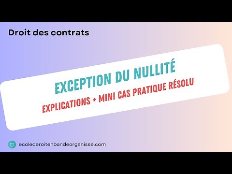 Exception de nullité en droit des contrats