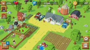 儿子单人玩《方块农场 》主机版 Blocky Farm 手机游戏移植到主机上的像素3D风休闲农场模拟经营游戏，细节不错。真休闲不肝