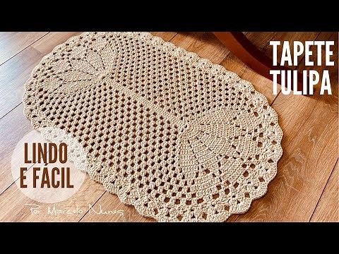TAPETE OVAL EM CROCHÊ LINDO E FÁCIL DE FAZER - Tapete Tulipa por Marcelo Nunes