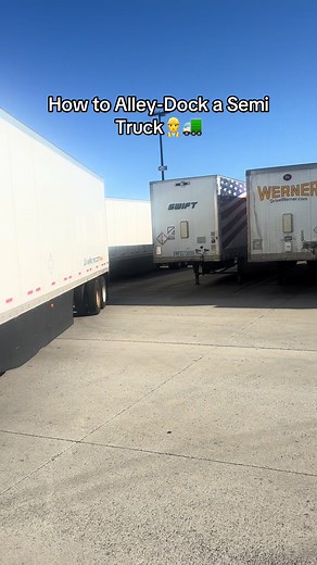 How To Alley Dock a Semi Truck🚛👷 (Beginner Step By Step) #fyp #truckdriver #beginner #tractortrailer #backing