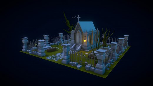 Low Poly Graveyard - Download Free 3D model by rakutin