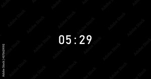 11 seconds digital timer countdown animation is isolated on black background. countdown timer, 11 sec stopwatch animation template video footage