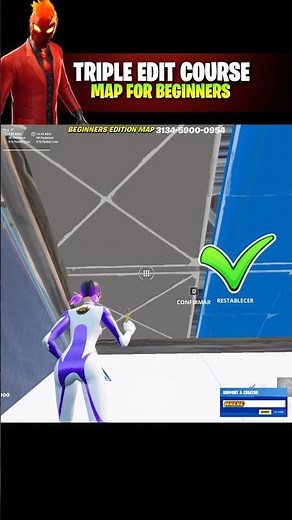 ✍️TRIPLE EDIT COURSE MAP FOR BEGINNERS🚸✅ #fortnitemap #fortnitepractice #tripleedit