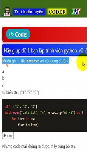 Learn Python by heart - write it to a file.