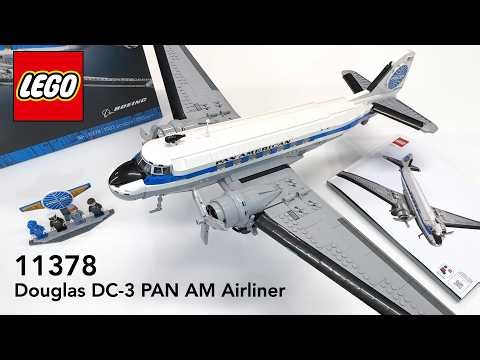 LEGO Airplane Icons 11378 Douglas DC-3 Pan Am Airliner Speed Build – 4K HD