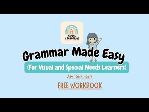 Simple Grammar Workbook for Visual Learners | Nouns, Verbs, Adjectives & More