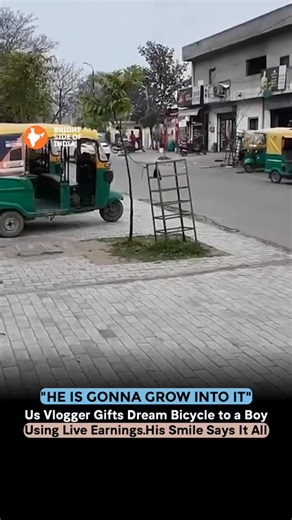Bright Side Of India 🇮🇳 | When kindness meets purpose: A vlogger surprises a young boy with his dream bicycle, bought from his live stream earnings. | Instagram