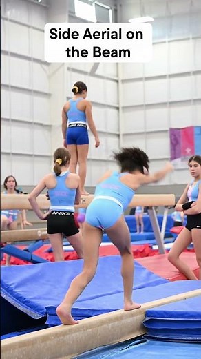 Side Aerial on Beam 👀 | Training at Simone Biles’ Gym