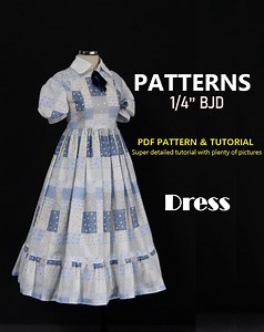 1/4 BJD Doll Sewing Patten: Dress (PDF Pattern & Tutorial ) - Etsy