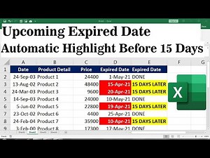 conditional formatting to highlight 15 days before the expiry date
