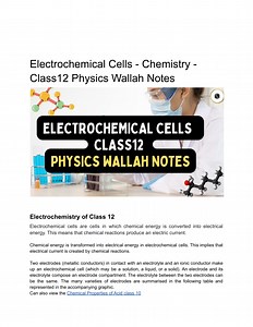 Electrochemical Cells - Chemistry - Class12 Physics Wallah Notes - SlideServe