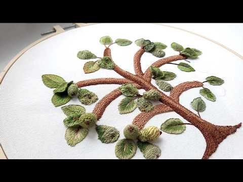 Create a Stunning 3D Tree Embroidery | Detached Stitch Stumpwork Technique