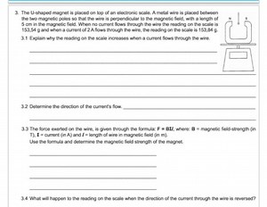 The U-shaped magnet is placed on top of an electronic scale. A ... | Filo