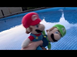 Mario and Luigi play in the pool ALL ENDINGS
