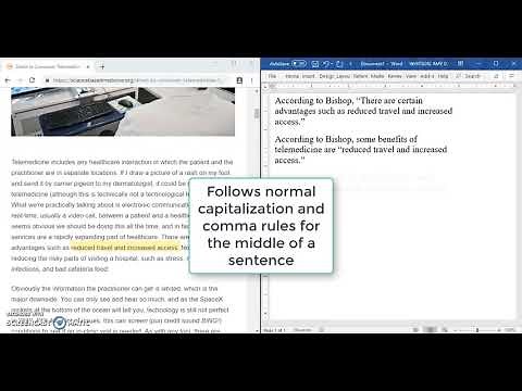 How to quote part of a sentence
