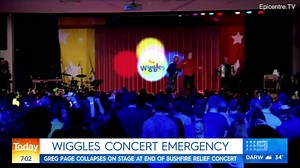 Yellow Wiggle Greg Page has been rushed to hospital, after collapsing on stage at a bushfire relief concert last night. #9Today | TODAY