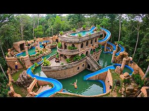 200 Days Building a Floating Ship Clay Villa with Spiral Slides & Rooftop Pool Using Primitive Tools