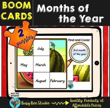 MONTHS OF THE YEAR ACTIVITIES 1ST GRADE CALENDAR MATH BOOM CARDS FLUENCY GAMES