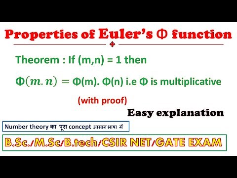 Lec 56 Euler's phi function is multiplicative (proof of theorem II important questions #numbertheory