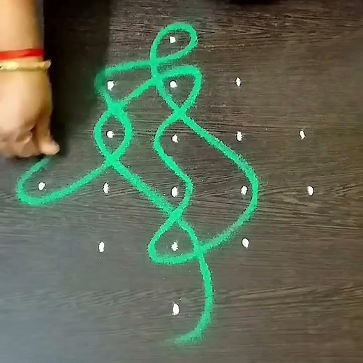 easy 1 minute kambi Kolangal #kambikolams #simplemelikalamugguluwithdots #6dotsmelikalamuggulu