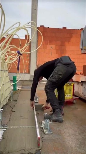 tutorial on how to quickly level cement using a long iron #viral #viralshort #construction