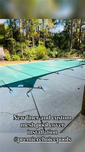 New Tara vinyl liner and mesh pool cover installation #premierchoicepools