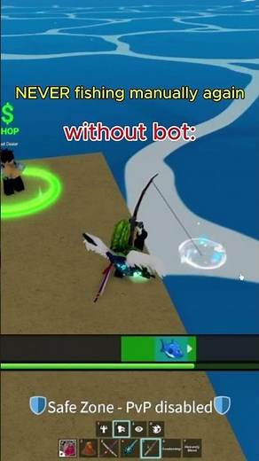 Manual Fishing vs Bot in Blox Fruits #bloxfruits #roblox