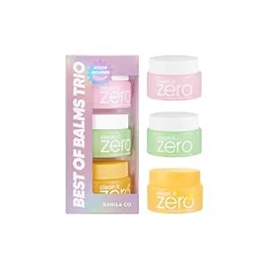 BANILA CO Clean it Zero Best of Balms Trio | Original & Brightening & Pore Clarifying for All Skin Types | Hydrating & Skin Radiance & Blackhead Cleansing (Pack of 3 travel sized balms, 25ml each)
