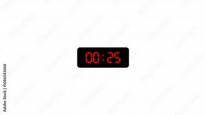 Thirty seconds digital clock countdown timer, Digital clock timer for 30 seconds, 30 seconds digital countdown animation, Countdown video Stock Video