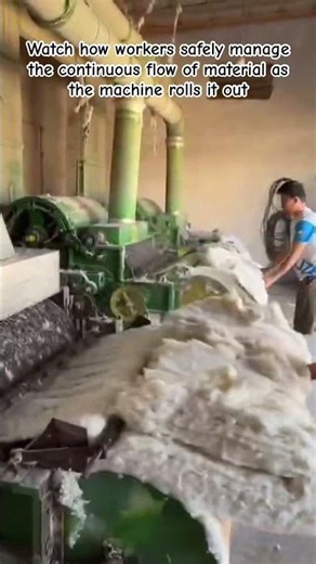 Inside a Cotton Processing Mill | Industrial Cotton Carding & Batting 🏭💨 #CottonProcessing