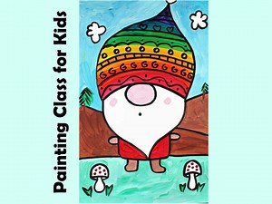 GNOME in a RAINBOW HAT | Kid's Video Art Lesson | Drawing & Tempera or Acrylic Painting Project | Easy Beginners and Homeschool Art Class - Etsy Canada