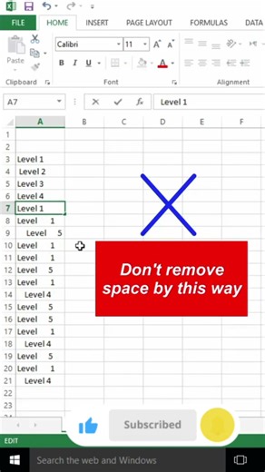 Remove Space Of Cells in Microsoft Excel by One Click | Excel Tricks