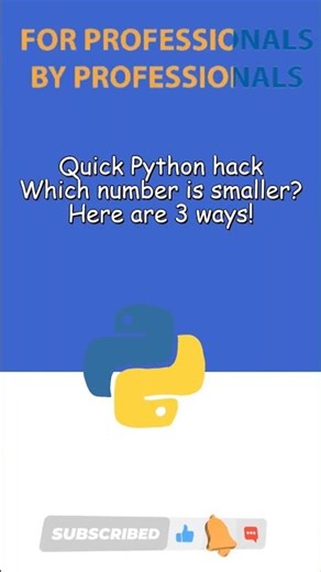 3 Ways to Find the Smallest Number in Python | Super Quick Tips! 🔥 #python #shorts