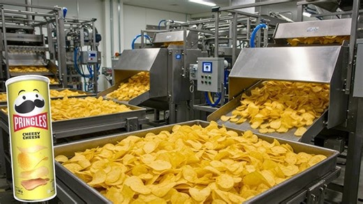 The Secret Behind Pringles: Watch the Intricate Factory Process That Transforms Potatoes into Chips