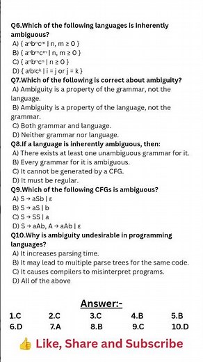 Ambiguity in Context-Free Grammar Explained #ugcnet #gate #computerscience #toc #ambiguity #gatecs