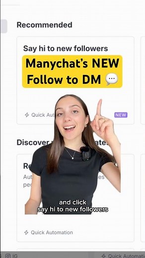 Manychat's NEW Follow to DM Automation lets you say hi to every new follower 👋 #manychat #instagram