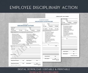 Employee Disciplinary Action Form: HR Write up Template (editable Word & PDF) - Etsy