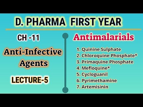 Antimalarials/Anti-Infective Agents/CH-11/L-5/Pharmaceutical Chemistry/D.Pharm/First year