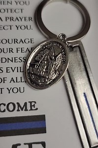 St. Michael Guardian Angel Keychain, Police Officer Gift, Protector of Protectors, Military Protection, Police Officer Prayer - Etsy