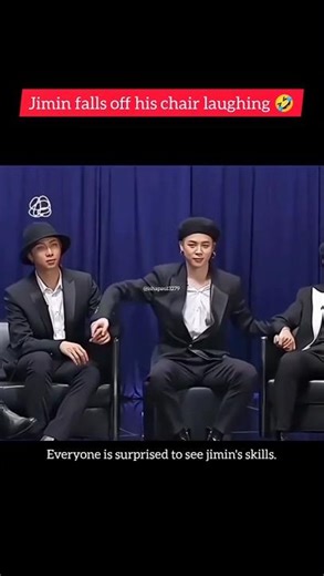 Jimin falls off his chair laughing 🤣 #shorts #kpop