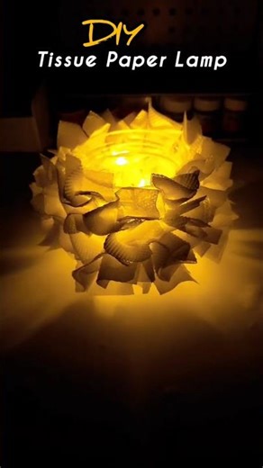 Diy Tissue Paper Lamp ✨ #diy #youtubeshorts #tissuepaperlamo #handmade